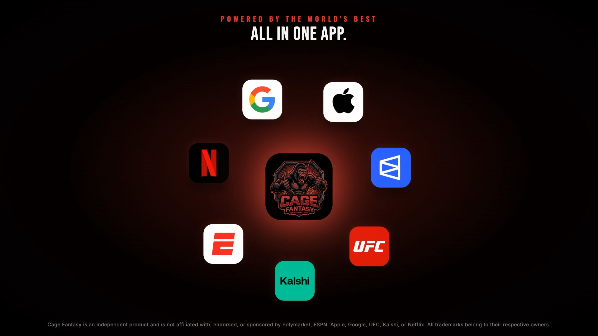 CageFantasy product ecosystem with live fight data and market context